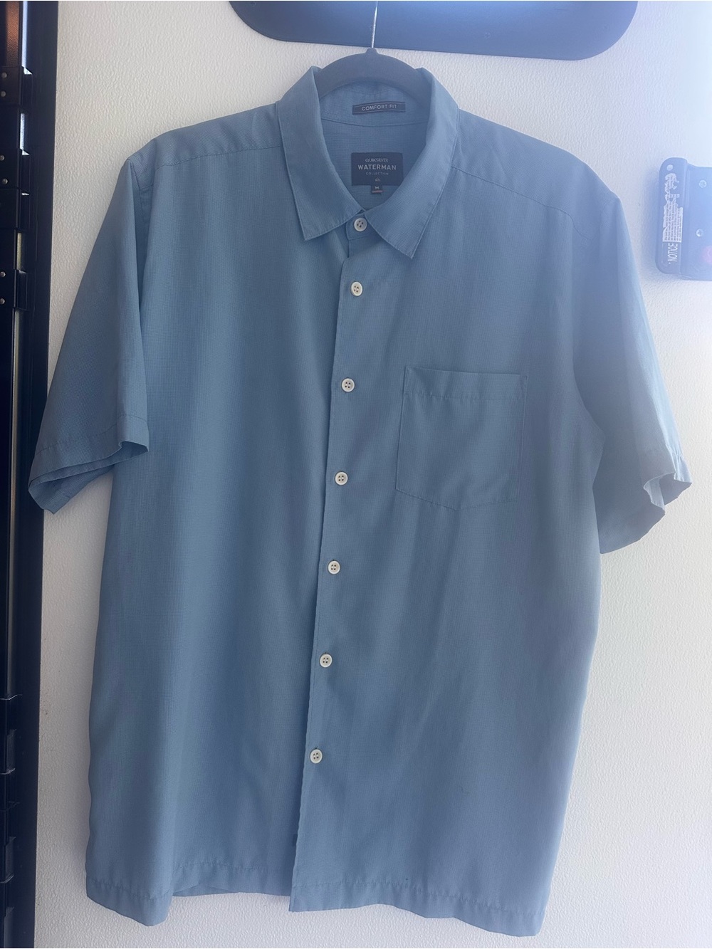 Quiksilver Light Blue Short-Sleeve Button-Down Shirt